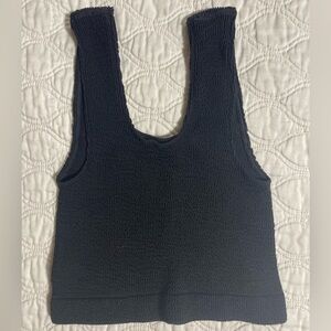 #192- FREE PEOPLE MOUVMENT- black textured crop top